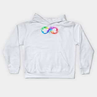Infinity Symbol with Rainbow Paint Kids Hoodie